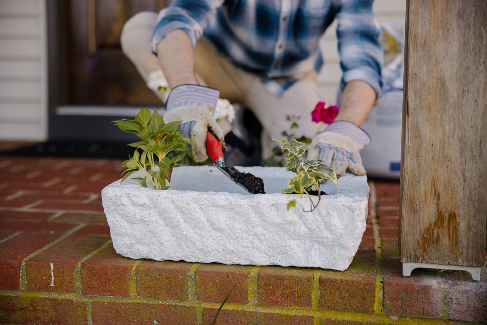 trough pots for plants Large Charcoal Trough Planter