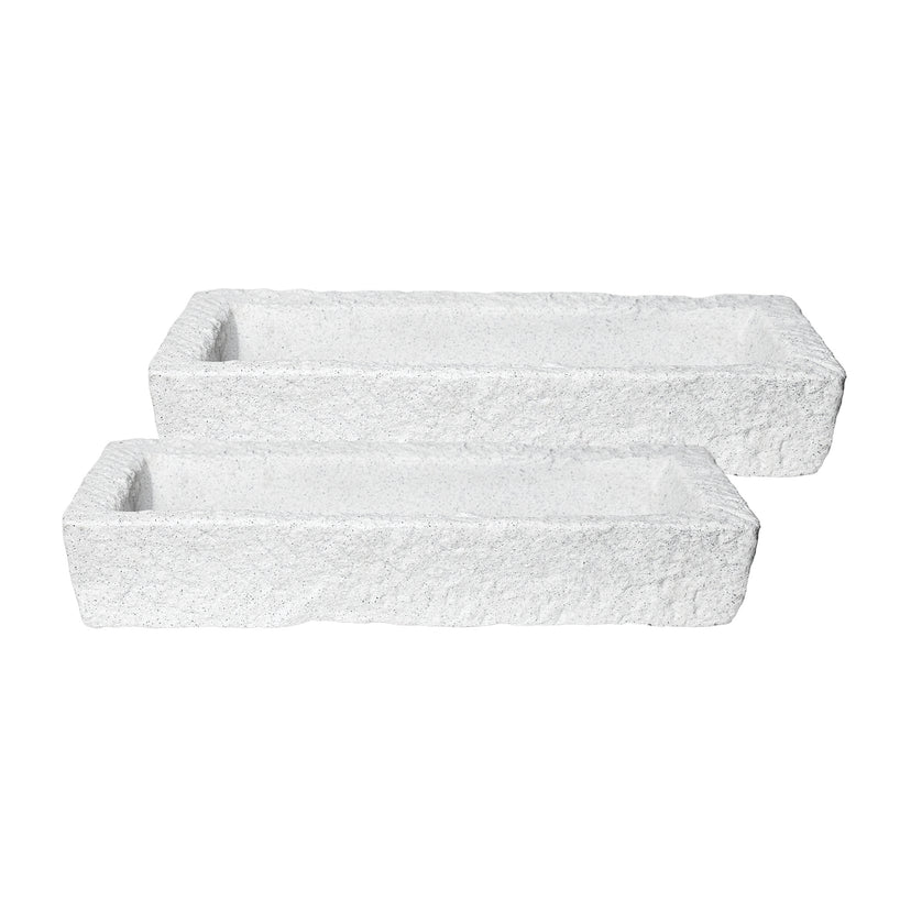 Large Limewash Trough Planter
